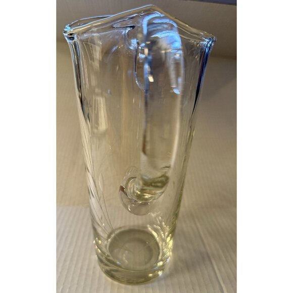 Hand Blown Cocktails Martini Pitcher Clear Cut Glass Vtg - Picture 9 of 16